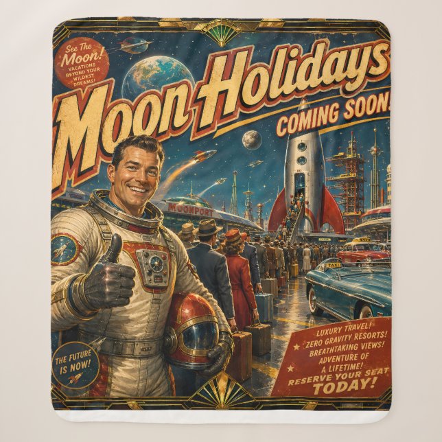 Moon holidays/luxury blankets fleece throw over (Front)