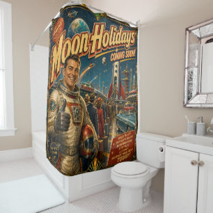 Moon holidays, shower curtain