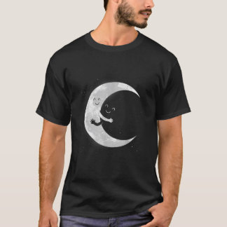 Moon Hug Whimsical Lunar Love Graphic T-Shirt