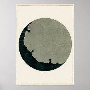 Moon Illustration Vintage Japanese Art Poster