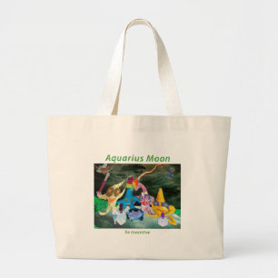 Moon in Aquarius Large Tote Bag