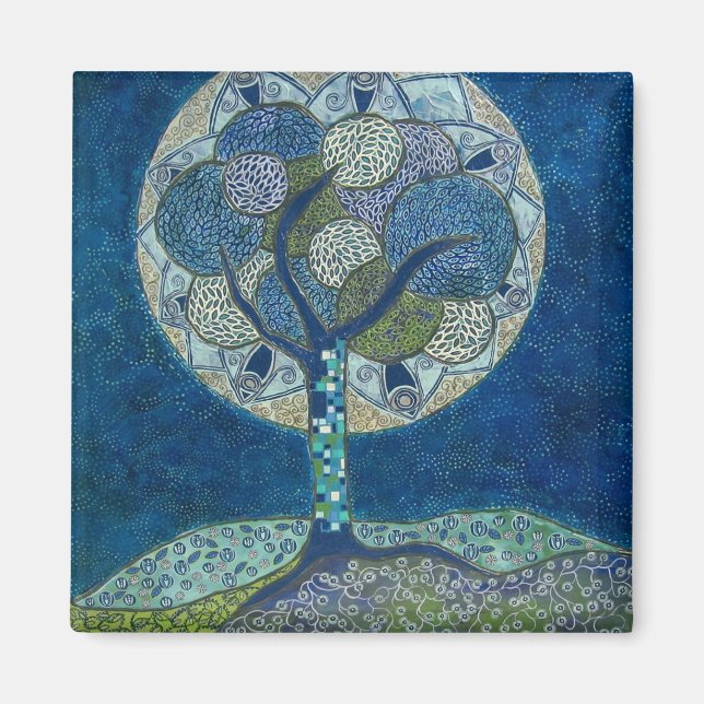 moon in bloom (painting) magnet (Front)