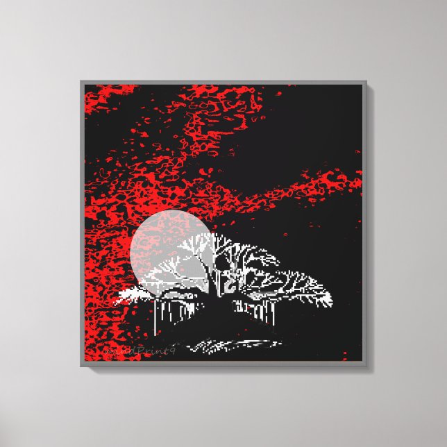 Moon in Red Sky Canvas Print (Front)