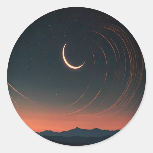 moon in sky Magical sticker (Front)