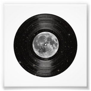 Moon In Space Vinyl LP Record Photo Print