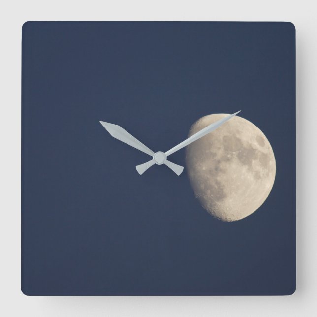 Moon in the Early Evening Square Wall Clock (Front)