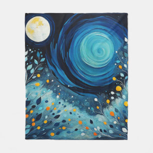 Moon In The Garden 804 Fleece Blanket