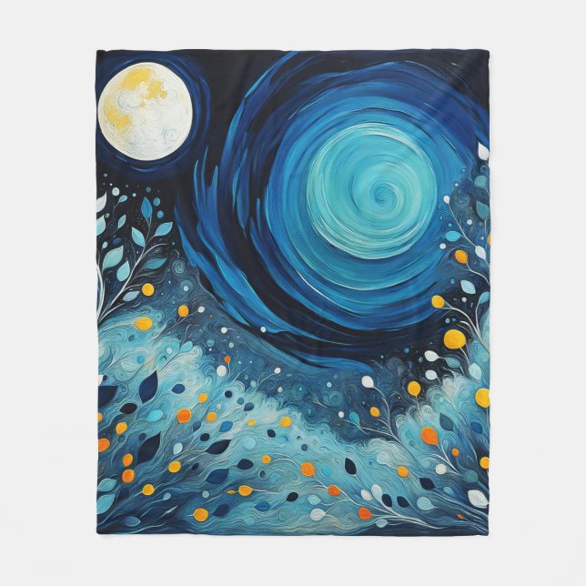 Moon In The Garden 804 Fleece Blanket (Front)