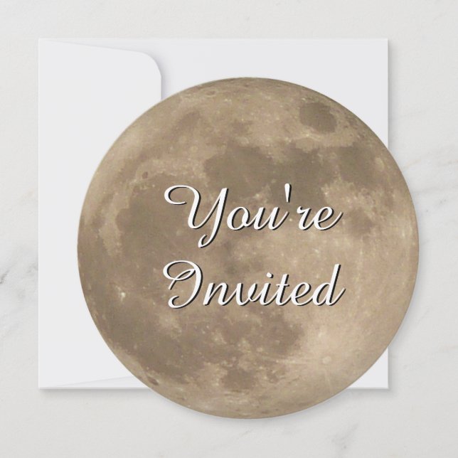 Moon Invitations Personalised Full Moon RSVP Cards (Front)