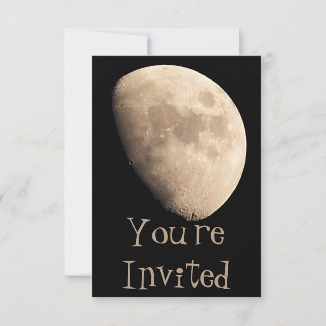 Moon Invitations Personalised Moon RSVP Cards (Front)