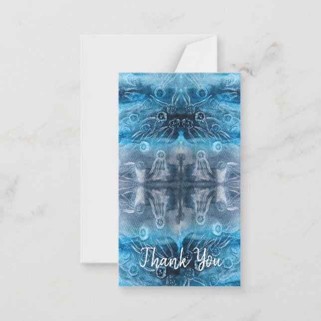 Moon jellyfish batik print card (Front)