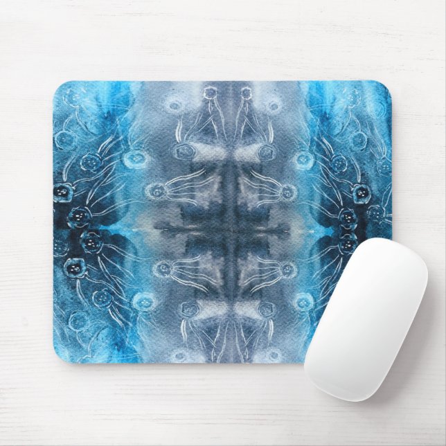 Moon jellyfish batik print mouse mat (With Mouse)