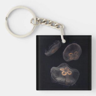Moon Jellyfish Swimming Key Ring