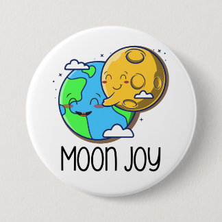 Moon Joy Cute Earth and Moon Hug 7.5 Cm Round Badge