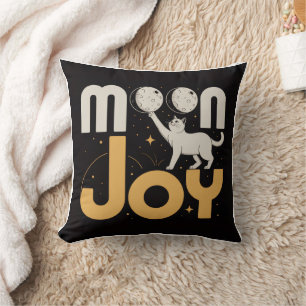 MOON JOY Minimalist Futuristic Cat & Moon Cushion