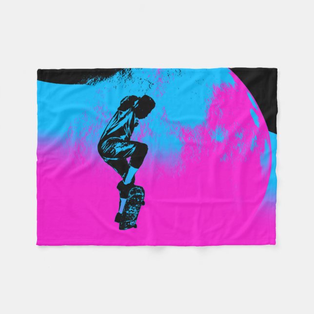 Moon Jumping-  Fleece Blanket (Front (Horizontal))