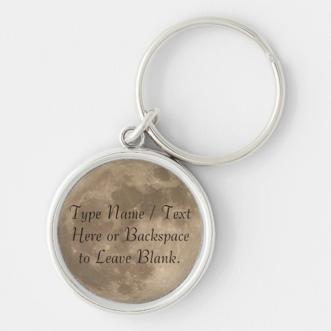 Moon Key Chain Personalised Astrological Moon Gift (Front)