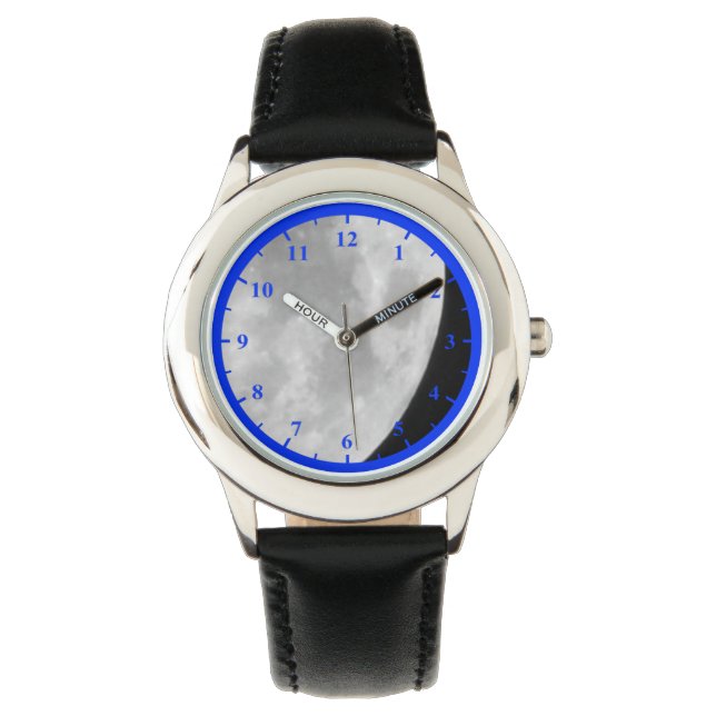 Moon, Kid's Stainless Steel Watch (Front)