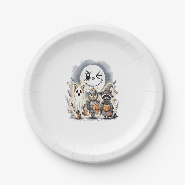Moon Knight Racoon Halloween Paper Plate (Front)