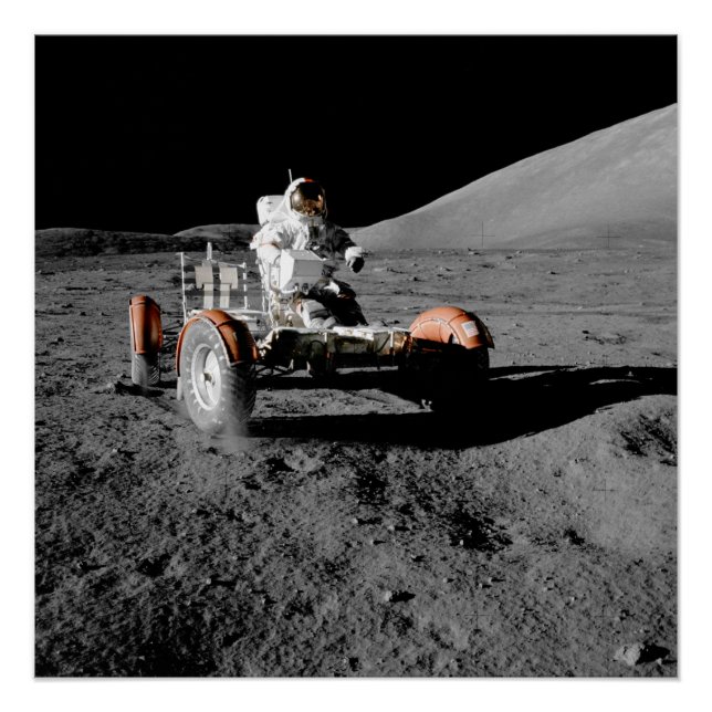 moon landing astronaut buggy space poster (Front)