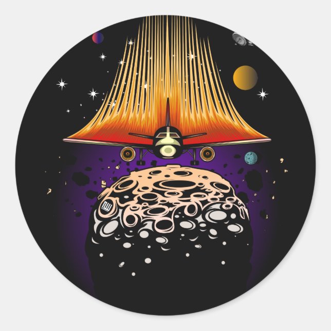 Moon Landing  Classic Round Sticker (Front)