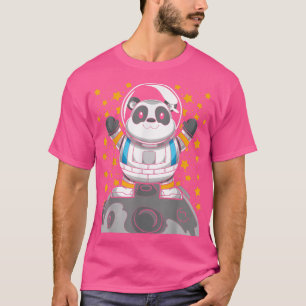 Moon Landing Cute Animal Space Scientist Panda Ast T-Shirt
