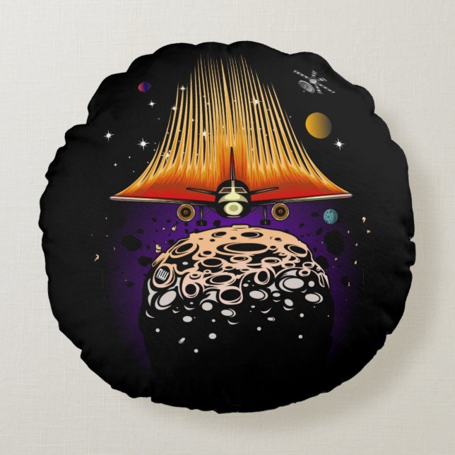 Moon Landing Round Cushion (Front)