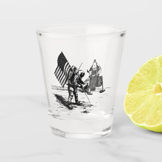 Moon Landing Shot Glass (Front)