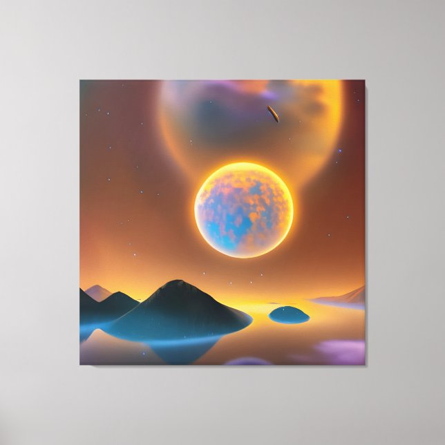 Moon landscape art   canvas print (Front)