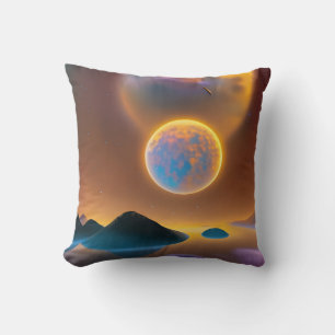 Moon landscape art cushion