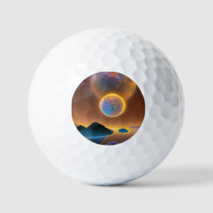 Moon landscape art golf balls