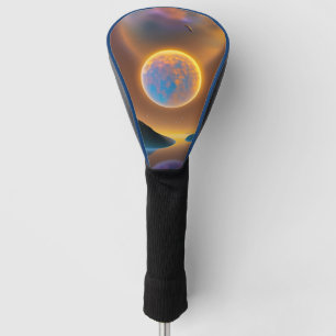 Moon landscape art   golf head cover