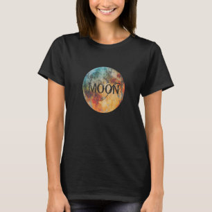Moon Lettering Moon Mystical Full Moon Space Astro T-Shirt