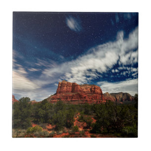 Moon Light over Sedona, Arizona Tile