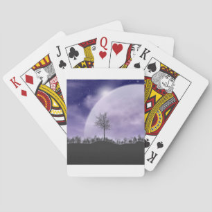 Moon Light Stars Sky Trees Whimsical Personalise Playing Cards