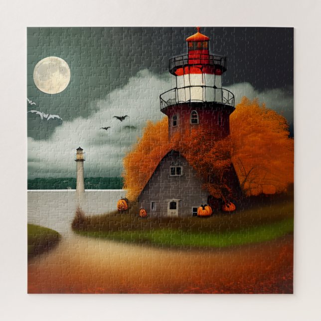 Moon LightHouse Jigsaw Puzzle (Vertical)