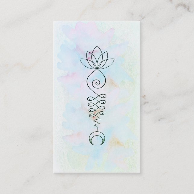 *~* Moon Lotus Energy Healer Yoga Reiki Business Card (Front)