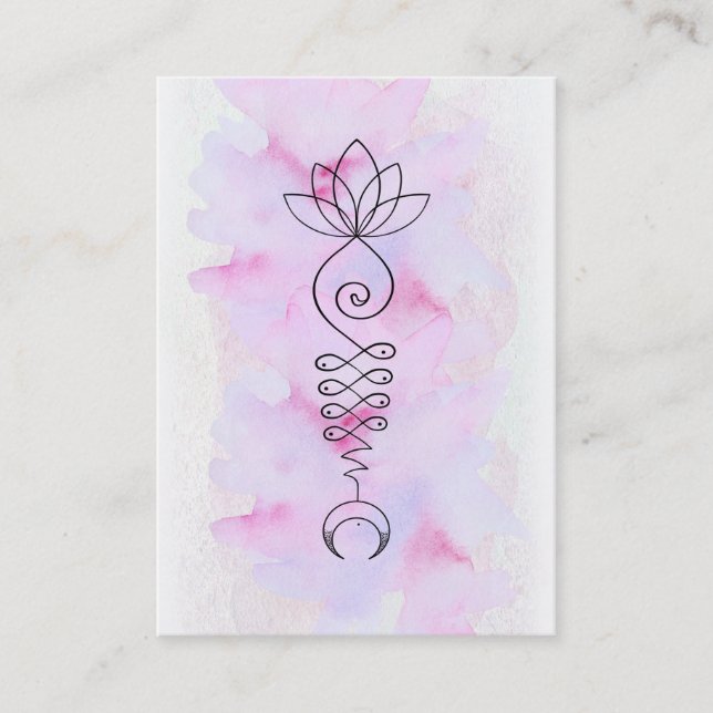 ** Moon Lotus Energy Healer Yoga Reiki Massage Business Card (Front)