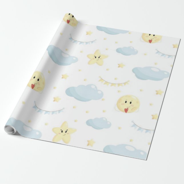 moon love wrapping paper (Unrolled)