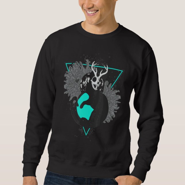 Moon Luna Cat Gothic Scary Sweatshirt (Front)