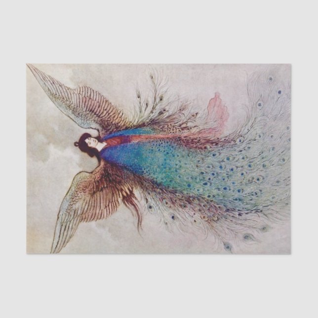 “Moon Maiden” Fairy Art by Warwick Goble Tissue Paper (Front)