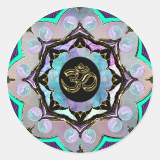Moon Mandala Classic Round Sticker