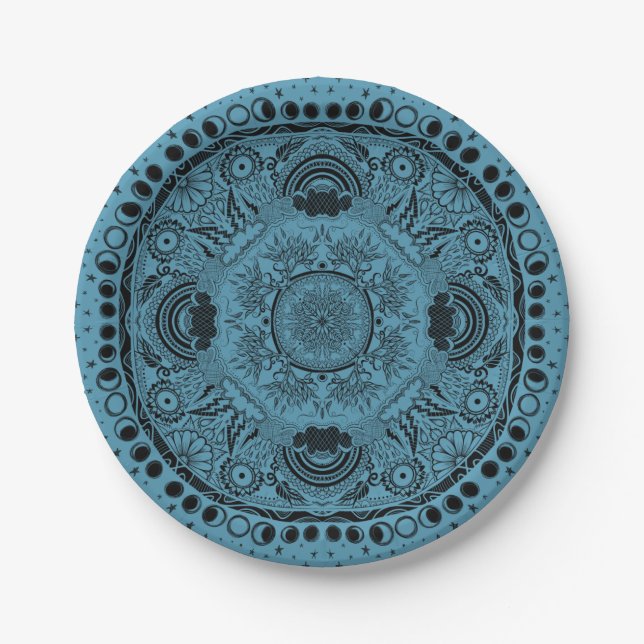 Moon Mandala MoonChild Yoga Paper Plate (Front)