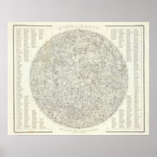 Moon Map Poster