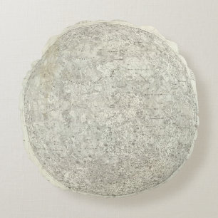 Moon Map Round Cushion