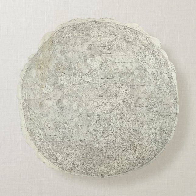 Moon Map Round Cushion (Front)