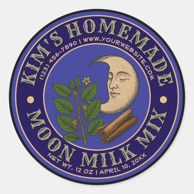 Moon Milk Label Template (Front)