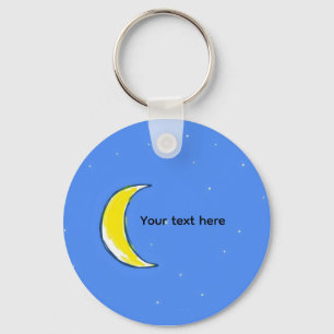 Moon – Minimal Lunar Custom Text Design Key Ring