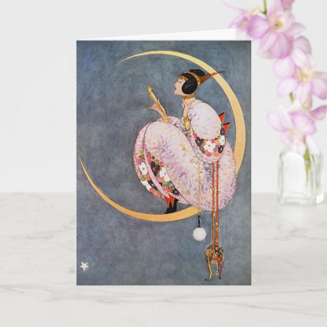 Moon & Mirror 1917 George Wolf Plank Card (Orchid)