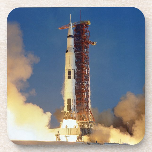 Moon Mission Spacecraft Ground View Beverage Coast Coaster (Front)